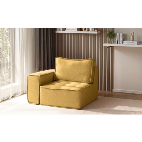 Sessel SANDE 1-Sitzer Modul Stoff Raven Honiggelb Seite Links (1/5)