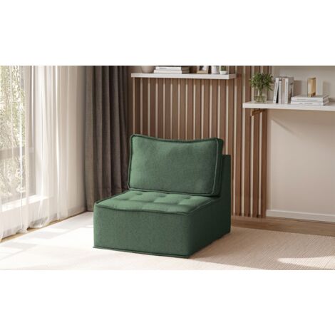 Sessel SANDE 1-Sitzer Modul Stoff Raven Flaschengrün (1/5)