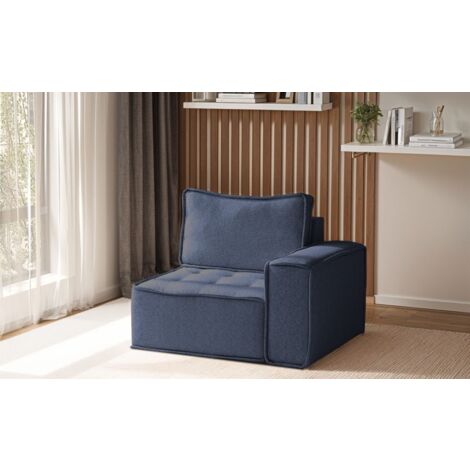 Sessel SANDE 1-Sitzer Modul Stoff Raven Blau Seite Rechts (1/5)