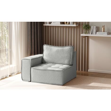 Sessel SANDE 1-Sitzer Modul Stoff Alpine Hellgrau Seite Links (1/5)