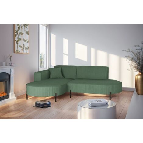 Ecksofa Designersofa VALENCIA XS in Stoff Scala Forest Ottomane Links (1/2)