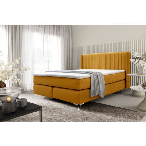 Boxspringbett Schlafzimmerbett AGNUS 200x200cm in Stoff Salvador Honiggelb (1/5)