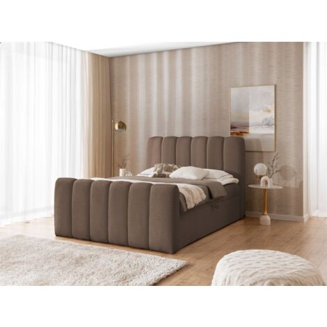 Boxspringbett Schlafzimmerbett DENIS 120x200cm Stoff Catch Me Braun (1/5)