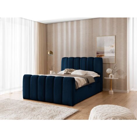 Boxspringbett Schlafzimmerbett DENIS PREMIUM 200x200cm Stoff Catch Me Dunkelblau (1/5)