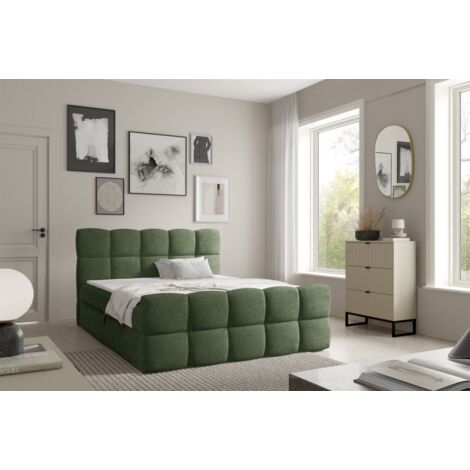 Boxspringbett Schlafzimmerbett SATINE 160x200cm Stoff Coral Meeresgrün (1/5)