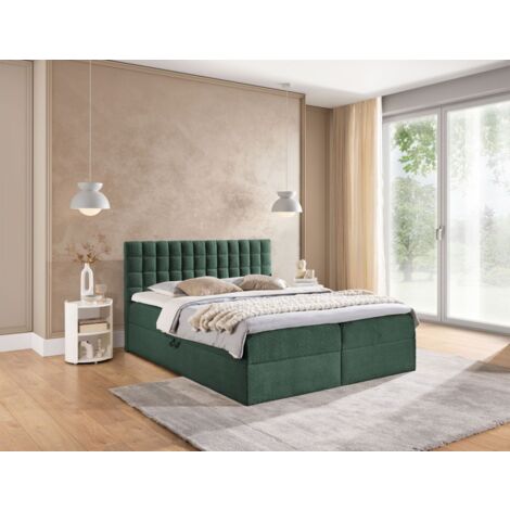 Boxspringbett Schlafzimmerbett TORIBO 120x220cm Stoff Coral Meeresgrün (1/5)