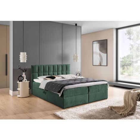Boxspringbett Schlafzimmerbett DOMINGA 140x220cm Stoff Coral Meeresgrün (1/5)