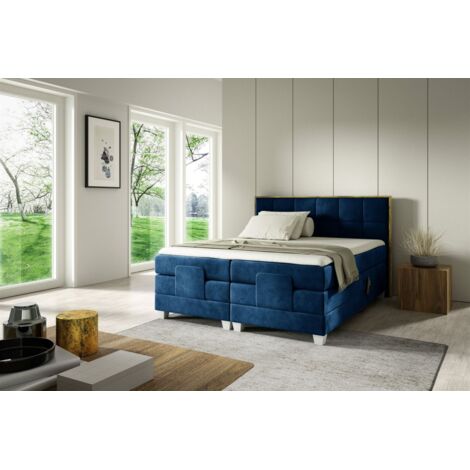 Boxspringbett Elektrisch Bett HENRY 160x200cm in Stoff Fresh Blau (1/2)