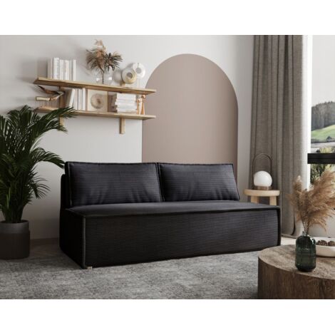 Sofa Designersofa AMANDA 3-Sitzer mit Schlaffunktion in Stoff Zoom Anthrazit (1/5)