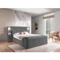 Boxspringbett Bett MARTEN 120x220cm Set.2 in Stoff Magic Velvet Dunkelgrau