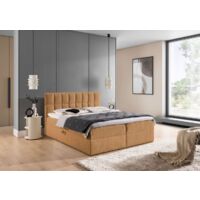 Boxspringbett Schlafzimmerbett DOMINGA PREMIUM 140x200cm Stoff Coral Apricot