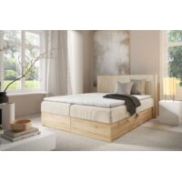 Boxspringbett Schlafzimmerbett ROLAND PREMIUM 200x220cm in Stoff Lincoln Beige