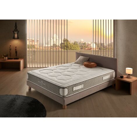 Colchon Royal Madeira 140x200 - Equilibrio entre firmeza y suavidad - Muelles Ensacados adaptables  y Visco Foam HR - 25 cm Grosor - Absorbe eficazmente todo movimiento - Excelente Calidad.
