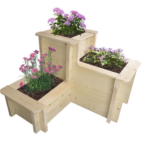 Macetero elevado para jardín con patas de ruedas, maceta grande para  plantas de interior y exterior, caja rectangular elevada de metal  galvanizado