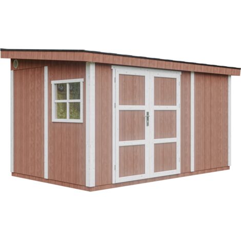 Casa de jardín de primera calidad 8,68 m² - H231x248x412 cm - Timbela M939-REDWOOD RED (1/5)