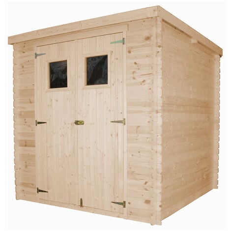 CASETA DE JARDÍN EXTERIOR de madera 3,53 m² - A200x204x204 cm - cobertizo para bicicletas y herramientas - techo impermeable - TIMBELA M309