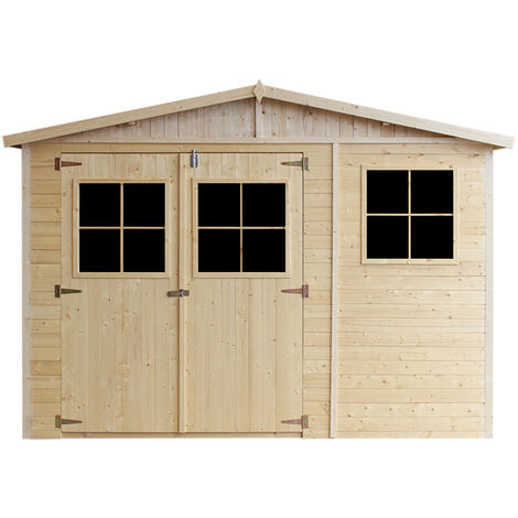 CASETA DE JARDÍN EXTERIOR de madera 12 m² - exteriores A226x416x324 cm -  construcción de paneles de madera
