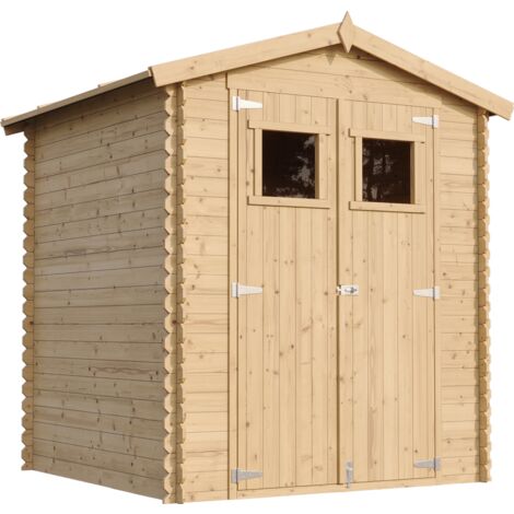 TIMBELA M320+M320G Casetta da Giardino in Legno per Esterni - 218x196x186cm - Piccola Casetta in Legno, Rimessa Attrezzi, Deposito Bici-Pavimento Trattato (1/5)