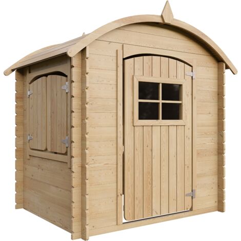 Casa de madera para niños exterior SIN SUELO - Casita de campo para niños L112xL146xA145cm/ 1,1m2 Casa de juguete de exteriores - Casa jardin niños madera TIMBELA M505-1