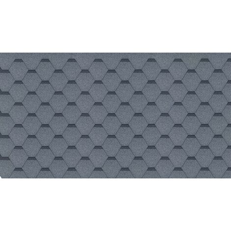 Tejas bituminosas Hexagonal Rock, de color gris - la techumbre bituminosa 3 m2 - Timbela H-GREY