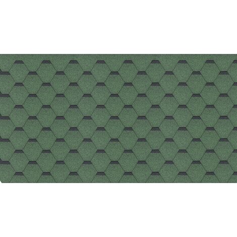 Tejas bituminosas Hexagonal Rock, de color verde - la techumbre bituminosa 3 m2 - Timbela H-GREEN