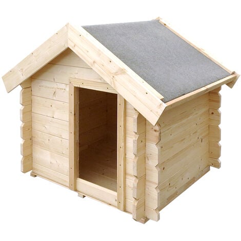 Caseta perros exterior madera - 76 x 99 x H80 cm - casa perro - talla S  -techo impermeable 