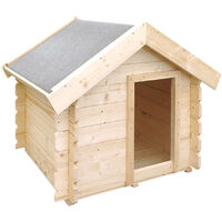 Caseta perros exterior madera - 76 x 99 x H80 cm - casa perro - talla S -techo impermeable - Timbela M401-1