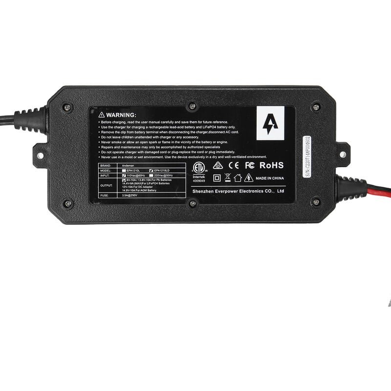 Cargador para baterías de plomo ácido AGM, Gel y LiFePO4 de 6V, 12V y 12,8V  con intensidad de carga 0,8A