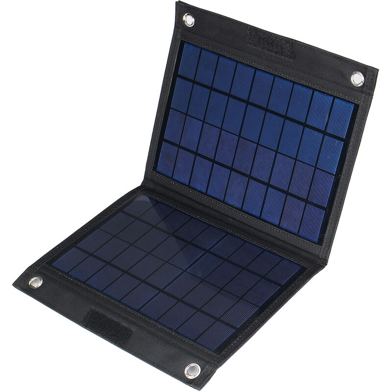 Panel solar, kit de cargador de batería de panel solar portátil plegable  con soporte ajustable, bolsa de almacenamiento de cable, cable MC4