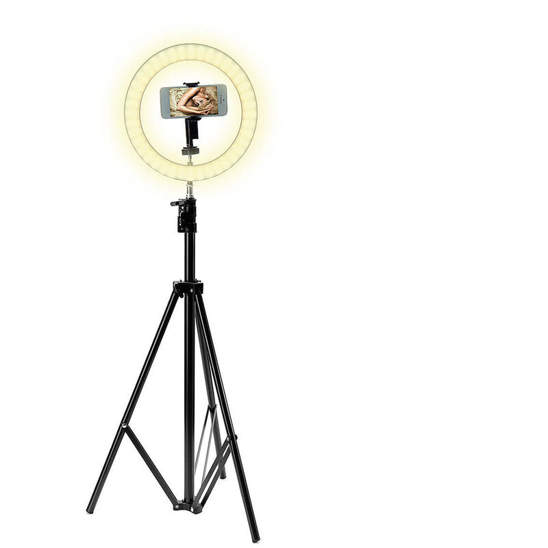 Anillo 3 Luces adicionales Beauty Living Stand Disparador automático + Soporte para teléfono + Trípode 2.1m video móvil foto