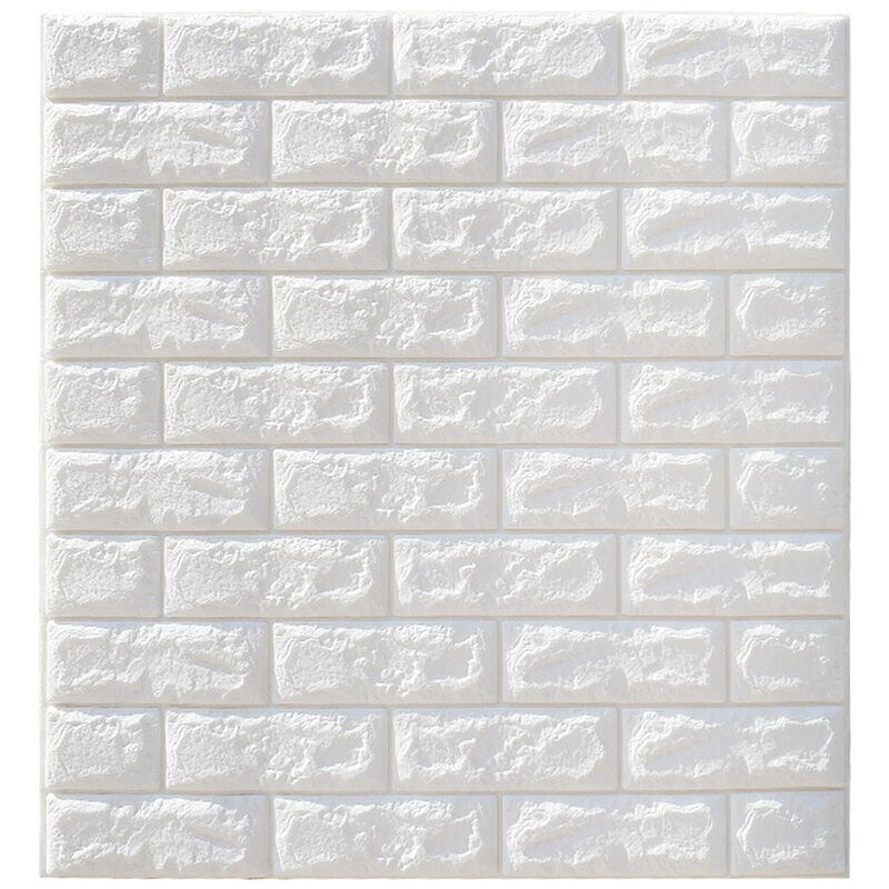 10 Piezas 3D Paneles Impermeables 70x77cm, Estilo Moderno, Pegatinas Autoadhesivas de Espuma XPE, Blancos, Decoración del Pared para Sala, Gabinete, Cocina, Habitación, Fácil de Limpiar