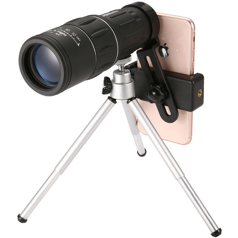 MINI Telescopio de Binoculares con Visión Nocturna Militar con Soporte para Móvil de 39 mm,