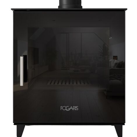 FOGARIS Estufa de Leña SILARA - modelo BAJA BLACK (negro) 15,2kW