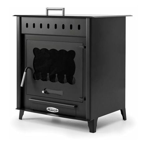 Estufa de Leña - PRENSA STOVE Timanfaya 2 -  14.3KW, Horno, Eficiente y Estilo Sofisticado