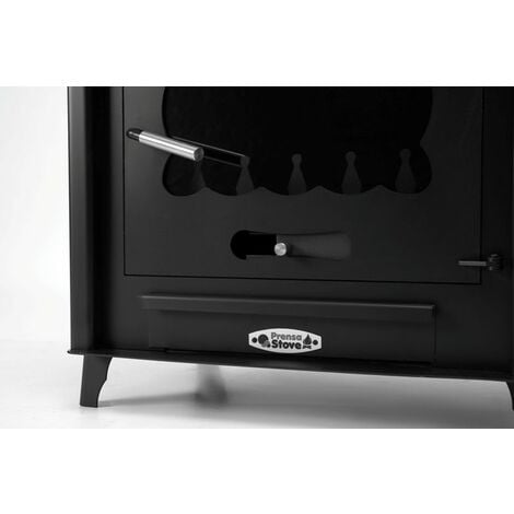 Estufa de Leña - PRENSA STOVE Timanfaya 2 -  14.3KW, Horno, Eficiente y Estilo Sofisticado
