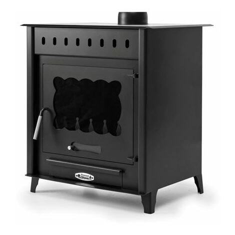 Estufa de Leña 14.3KW - PRENSA STOVE - Teide 2 - Eficiencia 82%, Estetica Contemporanea