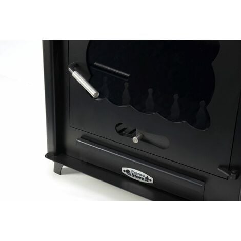 Estufa de Leña 14.3KW - PRENSA STOVE - Teide 2 - Eficiencia 82%, Estetica Contemporanea