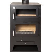 FOGARIS Estufa de leña con HORNO SARMIRA - modelo VERMICULITA 12kW