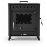 ESTUFA DE LEÑA 12,6KW MEDIANA CON HORNO Y PUERTA LATERAL