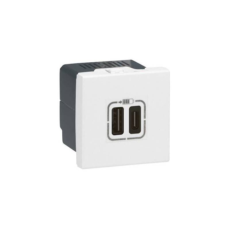 PRISE MOSAIC CHARGEUR 2 USB TYPE A + C LEGRAND 077592
