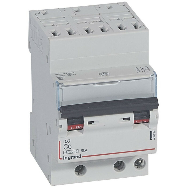 DISJONCTEUR DX3 TRIPHASE C6 4500A/6KA AUTO LEGRAND 406897