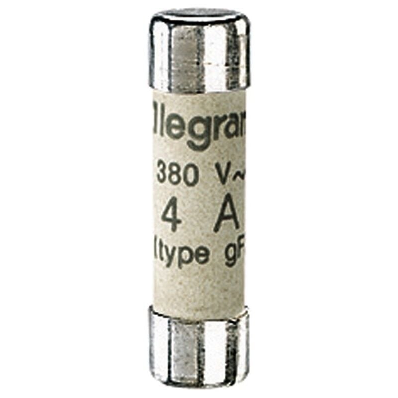 Cartouche industrielle cylindrique type gG 8x32mm sans voyant 4A LEGRAND 012304