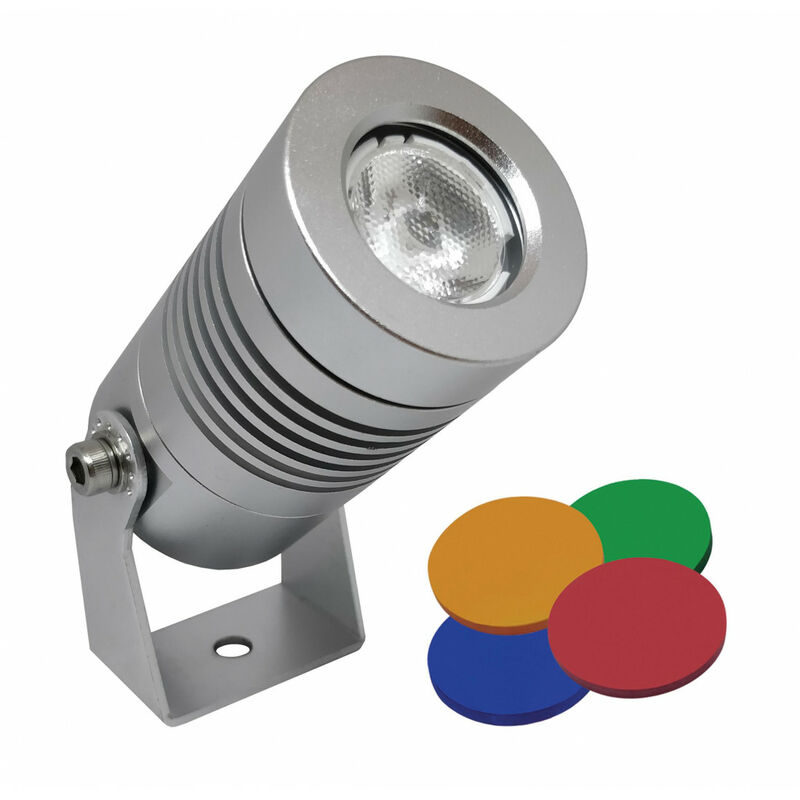 Petit spot salle de bain IP67 gris 3W dimmable 230V 