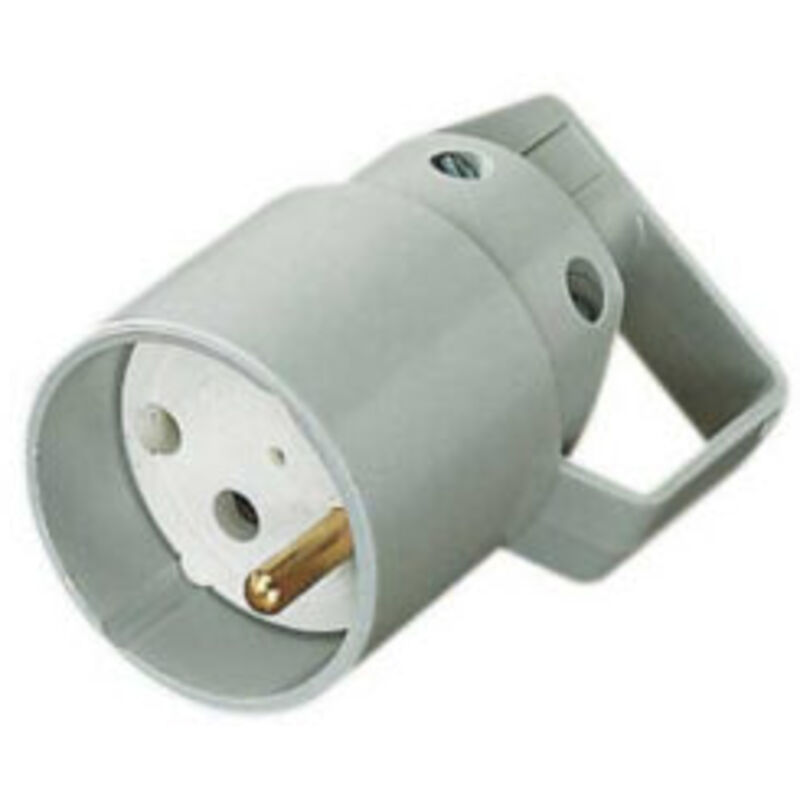 Fiche électrique Femelle à Anneau – 16A 2P+T – Gris – Sécurité Enfant – Pour Câble HO5VV-F – Certifiée NF