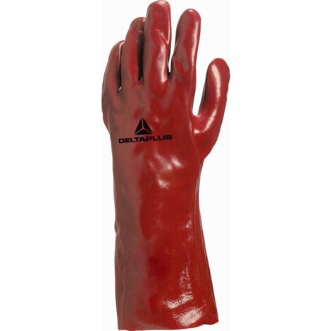 Delta Plus – Gant anti-chaleur PVC 35 cm rouge – Résistant aux produits chimiques – Norme EN 388 – Taille 10 – PVC733510