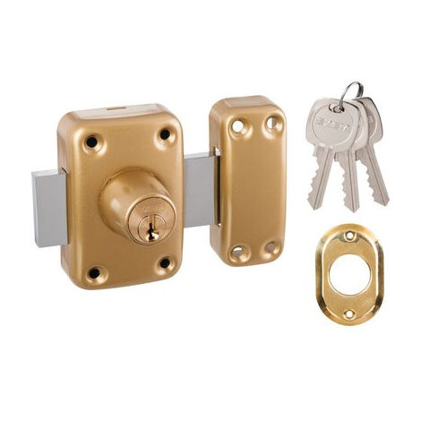 Verrou de sécurité à 2 entrées avec cylindre Exem Ø 23 x 40 mm