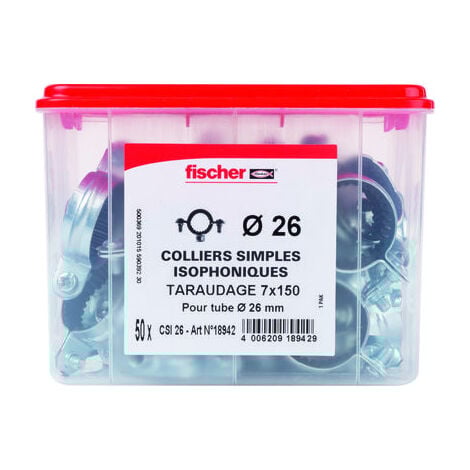 50 colliers simple isophonique 7x150 Ø26 - Fischer