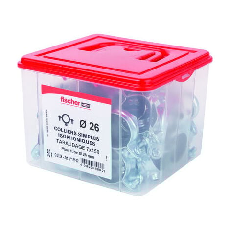 50 colliers simple isophonique 7x150 Ø26 - Fischer