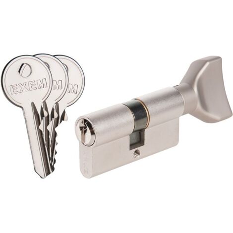 Cylindre à bouton 5G - Exem - Laiton nickelé - Varié - B40 x 40 mm (1/4)