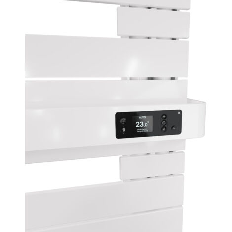 RADIATEUR SÈCHE-SERVIETTES CLASSIQUE MAT À DROITE AVEC SOUFFLERIE 1500W BLANC BRILLANT THERMOR 483251 (1/3)